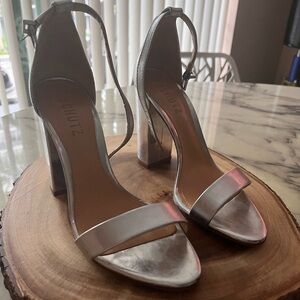 Schutz Silver Women's Heeled Sandals